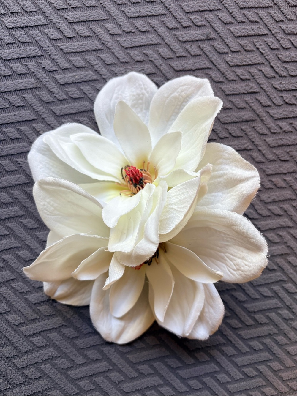 White Magnolia Large Flower Hair Clip